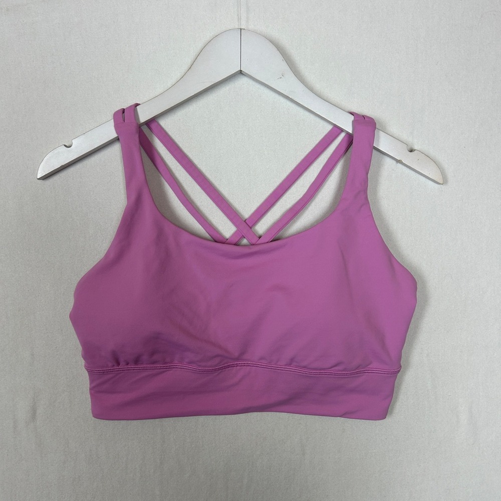 Lululemon Free to Be Bra Wild Pink Strappy Back Yoga Sports Bra Size 10 LW2EB9S
